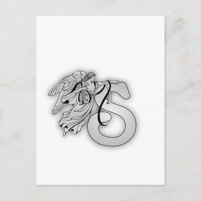 Carte Postale Lettre S Angle Monogramme initial (Devant)