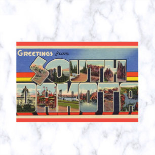 Carte Postale LETTRE vintage DU Dakota DU Sud