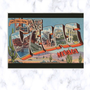 Carte Postale LETTRE vintage GRÂCE Las Vegas Nevada