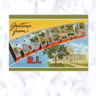 Carte Postale LETTRE vintage GRÂCE PROvidence Rhode Island