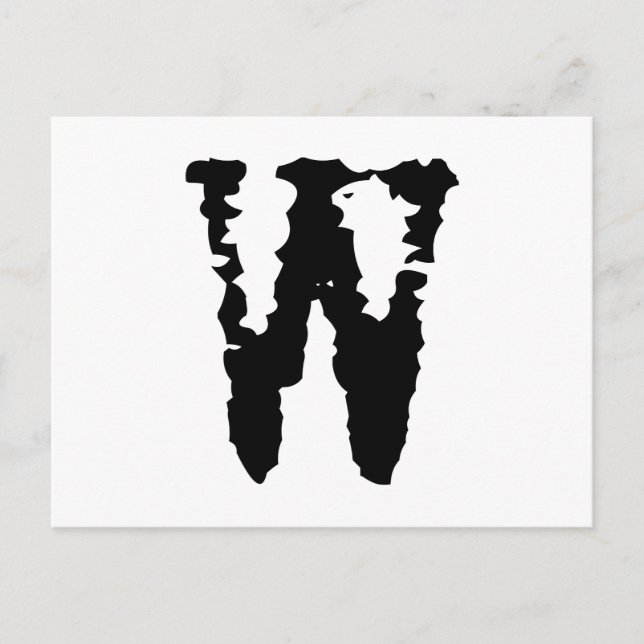 Carte Postale Lettre W (Devant)