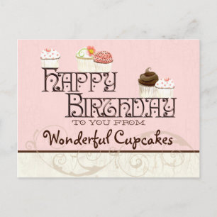 Carte Postale Lettre W Joyeux Anniversaire Cupcake Business Cart