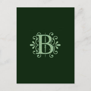Carte Postale Lettres alphabétiques - lettre B - vert