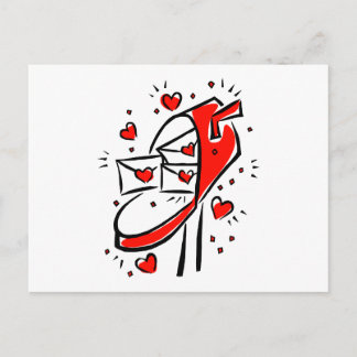 Carte Postale lettres de boîte aux lettres coeur contours amour