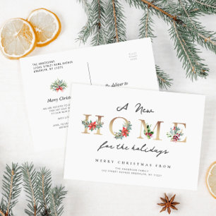 Carte Postale lettres d'or vacances déménagement