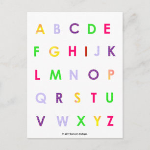 Carte Postale Lettres majuscules par ordre alphabétique