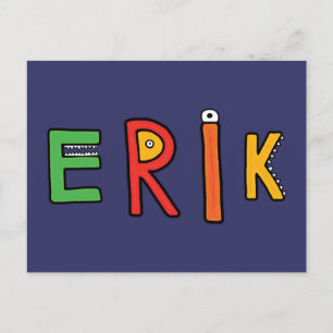 Carte Postale Lettres Monster "Erik"