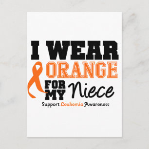 Carte Postale Leucémie Je Porte Orange Pour Ma Nièce