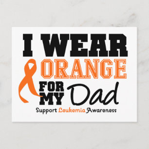 Carte Postale Leucémie Je Porte Orange Pour Papa