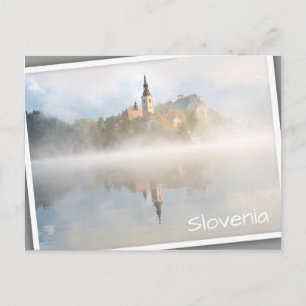 Carte Postale Levée de soleil de Foggy au lac Bled