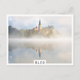 Carte Postale Levée de soleil de Foggy au lac Bled