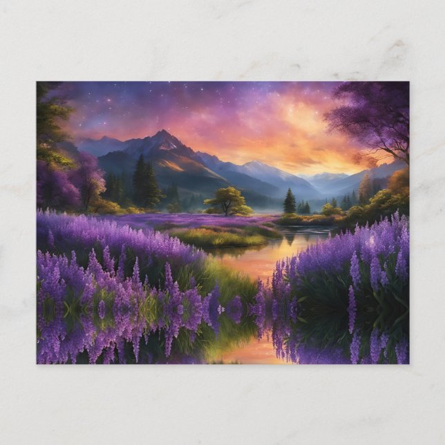 Carte Postale Levée solaire de Purple Mountain Valley (Devant)