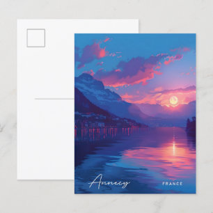 Carte Postale Lever de soleil à Annecy France Voyage