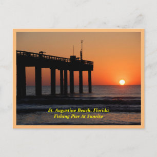 Carte Postale Lever de soleil majestueux sur la jetée de pêche