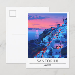 Carte Postale Lever du soleil à Santorin Grèce Voyage