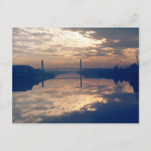 Carte Postale Lever du soleil, rivière Usk, Newport, lun. novemb