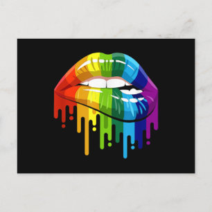 Carte Postale Lèvre arc-en-ciel LGBT Fierté gay