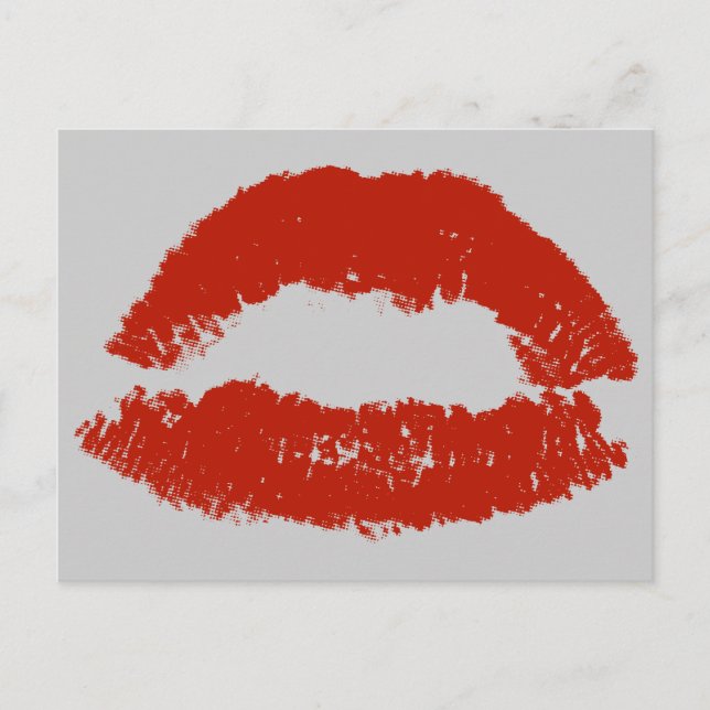 Carte Postale Lèvres d'art pop rouge (Devant)
