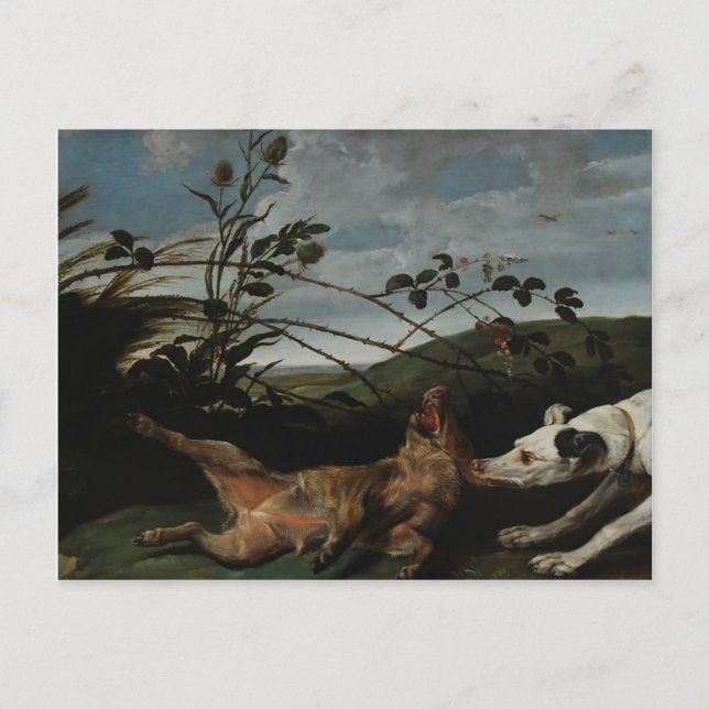 Carte Postale Lévrier prenant un sanglier par Frans Snyders (Devant)