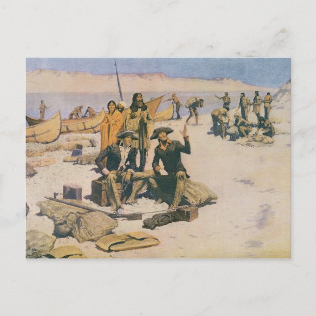 Carte Postale Lewis et Clark sur le fleuve Columbia (Devant)