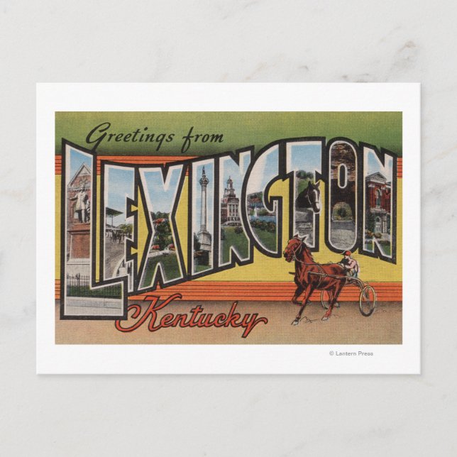 Carte Postale Lexington, Kentucky - Scènes de grandes lettres (Devant)