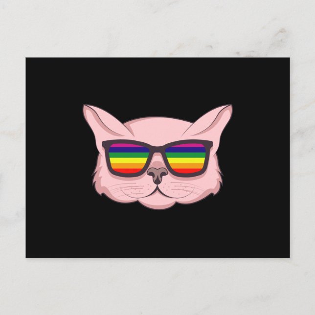 Carte Postale LGBT Chat avec lunettes de soleil LGBT Prith Mois  (Devant)