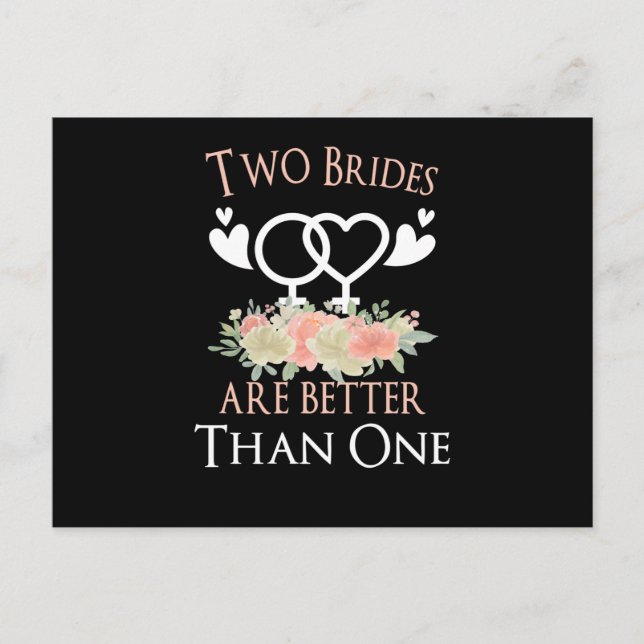 Carte Postale LGBT LBGBTQ Mariage Mariage Lesbienne Gay Homo (Devant)