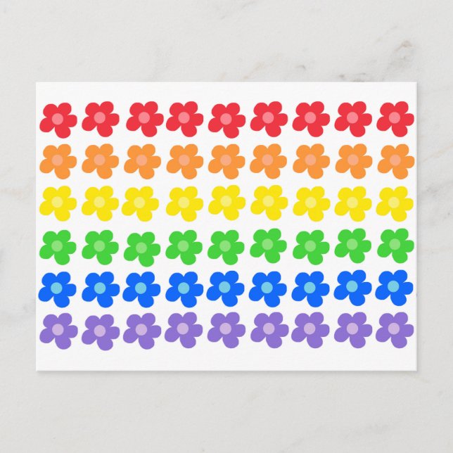 Carte Postale LGBT Rainbow Flowers Gay pride Liberté et égalité (Devant)