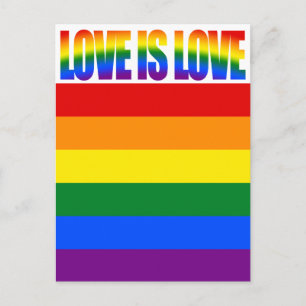 Carte Postale LGBTQ Equality Love LGBT Rainbow Gay pride