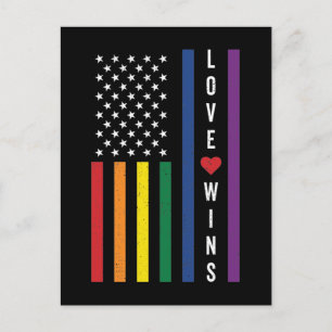 Carte Postale LGBTQ Gay pride Loin remporte le drapeau américain