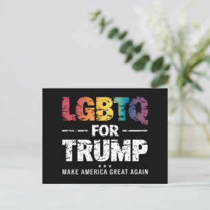 CARTE POSTALE LGBTQ POUR TRUMP GAY LESBIENNE POUR TRUMP 2024 