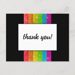 Carte Postale LGBTQ Rainbow Black Chic Moderne Mariage Parties s