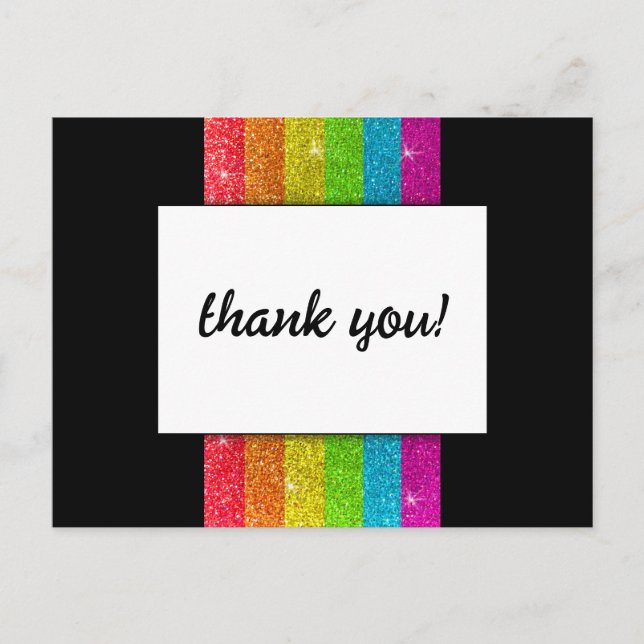 Carte Postale LGBTQ Rainbow Black Chic Moderne Mariage Parties s (Devant)
