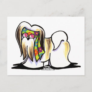 Carte Postale Lhasa Apso Hippie