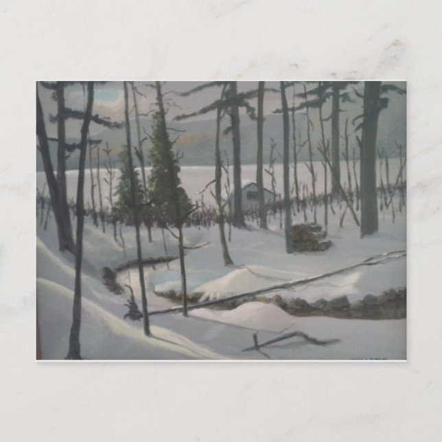 Carte Postale l'hiver au lac (Devant)