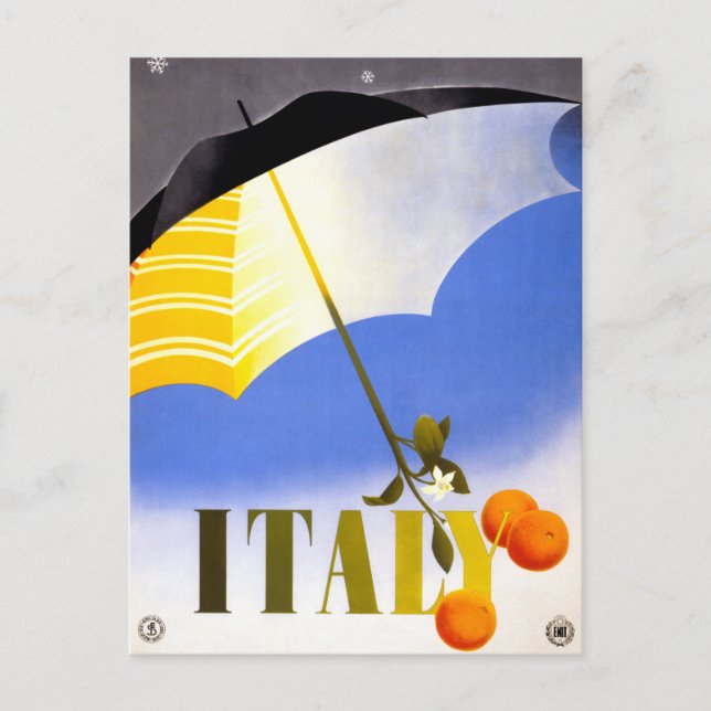 Carte Postale L'hiver en Italie Poster Vintage voyage restauré (Devant)