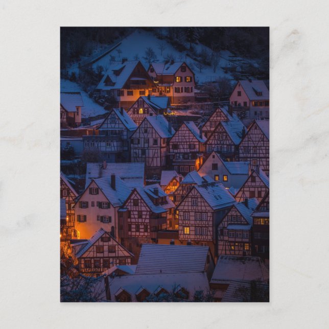 Carte Postale L'hiver Forêt Noire Maison Village Architecture (Devant)