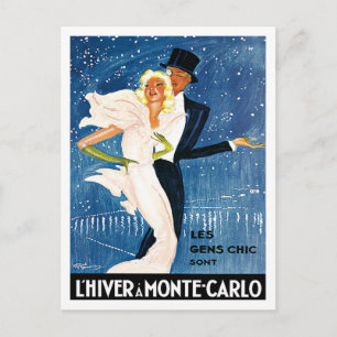 Carte Postale L'Hiver Monte Carlo Monaco Vintage voyage