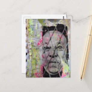 Carte Postale l'homme en cage junk journal Collage en techniques