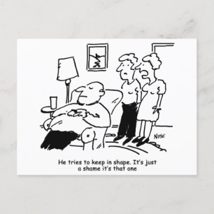 Carte Postale L'homme essaie de rester en forme. Drôle