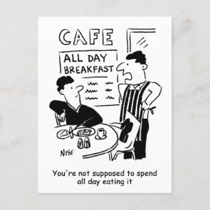 Carte Postale L'homme passe toute la journée à manger un petit-d