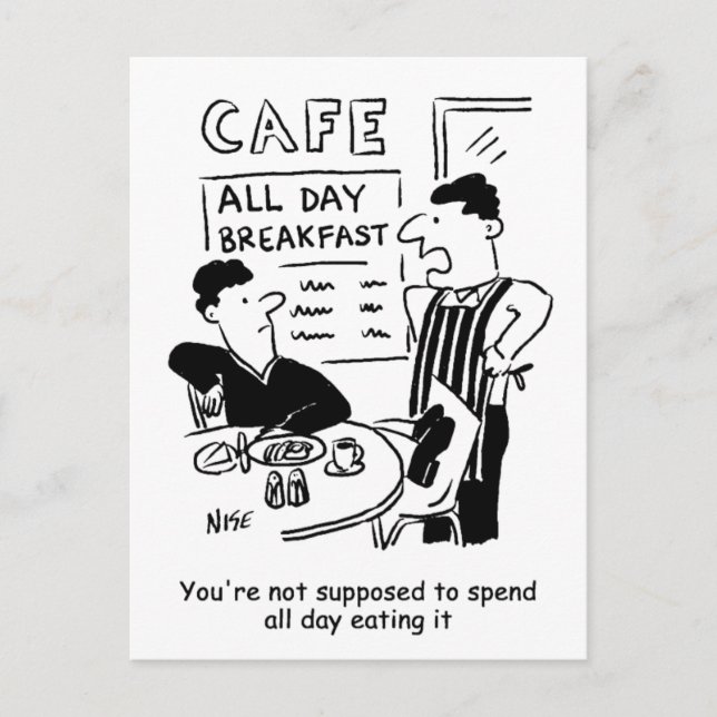 Carte Postale L'homme passe toute la journée à manger un petit-d (Devant)