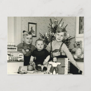 Carte Postale L'horreur accordéon ! Noël 1953.