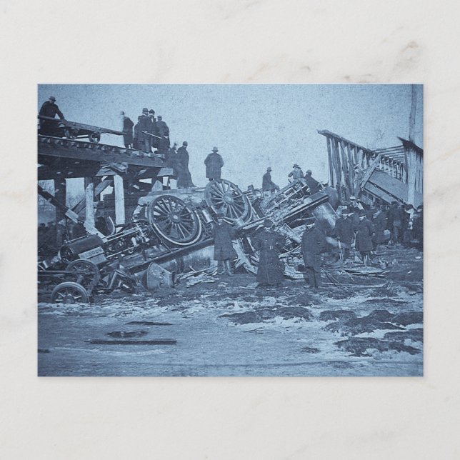 Carte Postale L'horrible accident à Farmington River Cyan 2 (Devant)