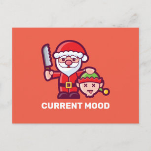 Carte Postale L'humeur actuelle Père Noël et Elfe