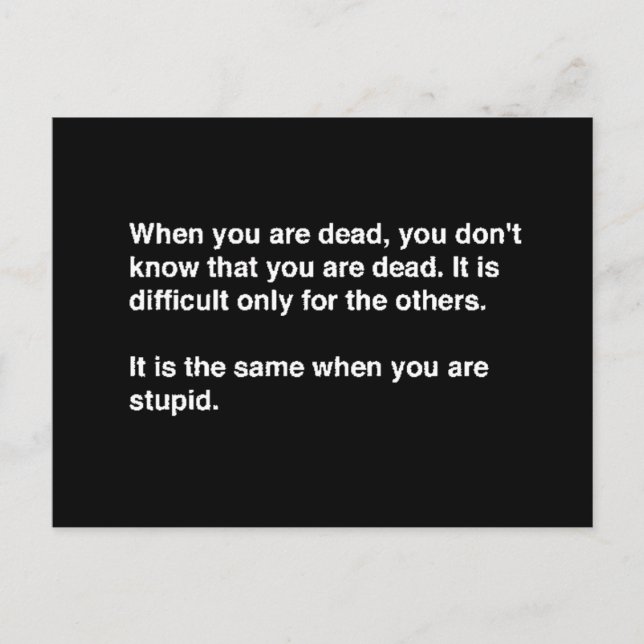 CARTE POSTALE L'HUMOUR AMUSANT CITE LES MORTS STUPIDES RIRES INS (Devant)