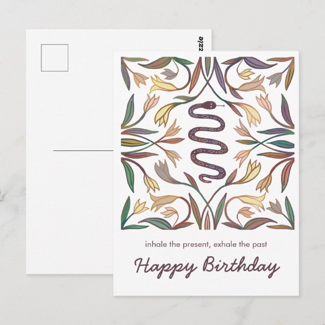 Carte Postale Lianes de serpent Inspiration Magique Joyeux Anniv (Devant / Derrière)