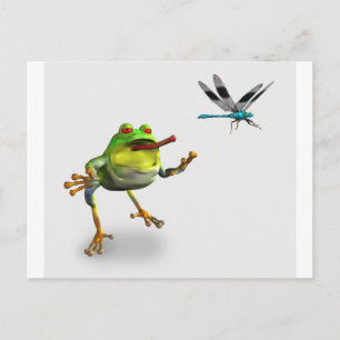 Carte Postale libellule de chasse à la grenouille
