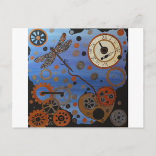 Carte Postale libellule steampunk