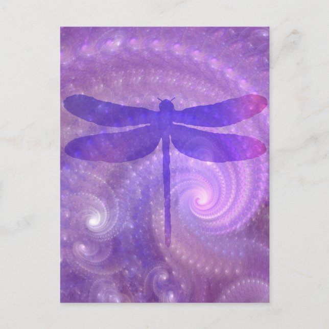 Carte Postale libellule violette (Devant)